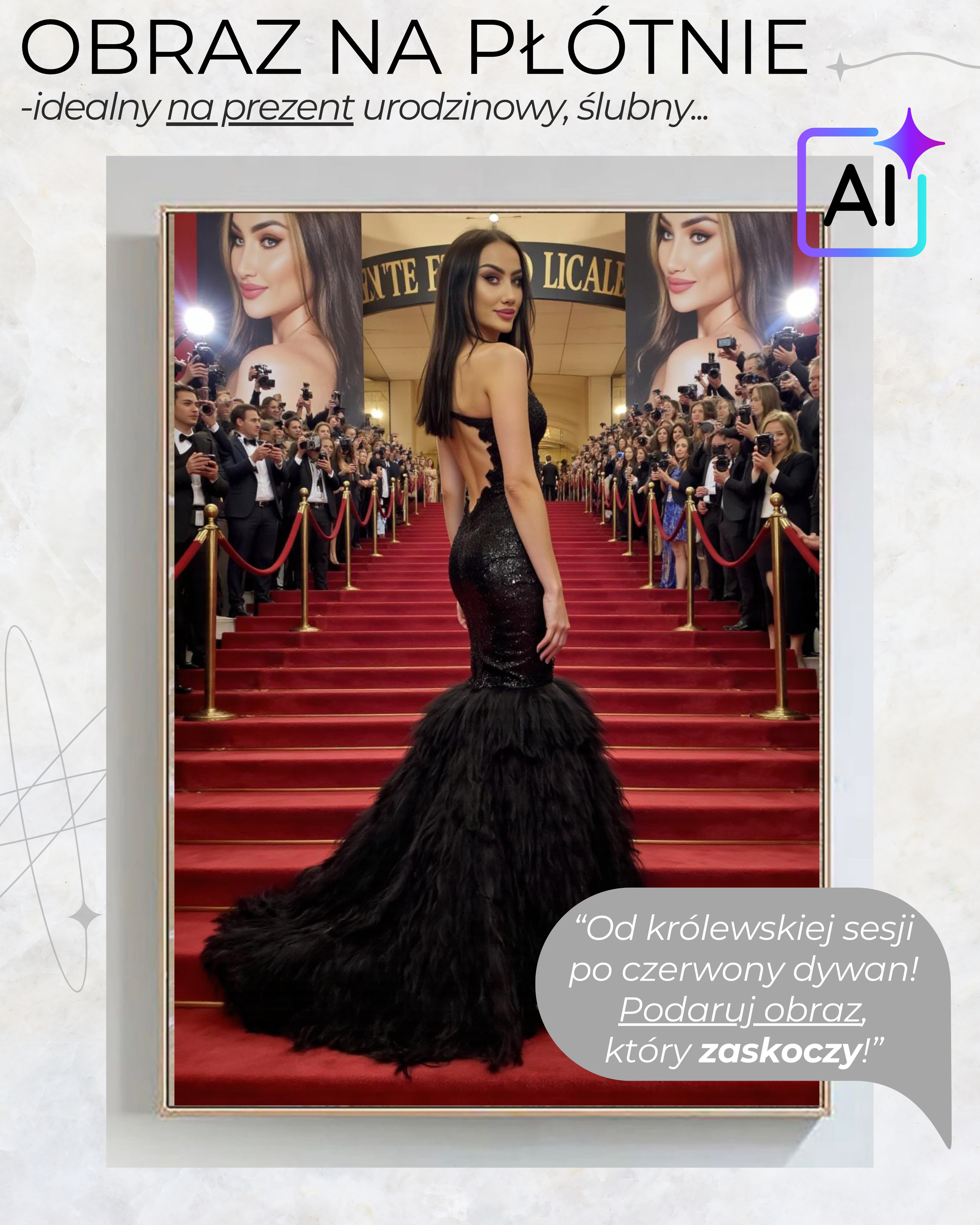 Obraz na płótnie + paczka zdjęć! "CZERWONY DYWAN" - obrazek 2