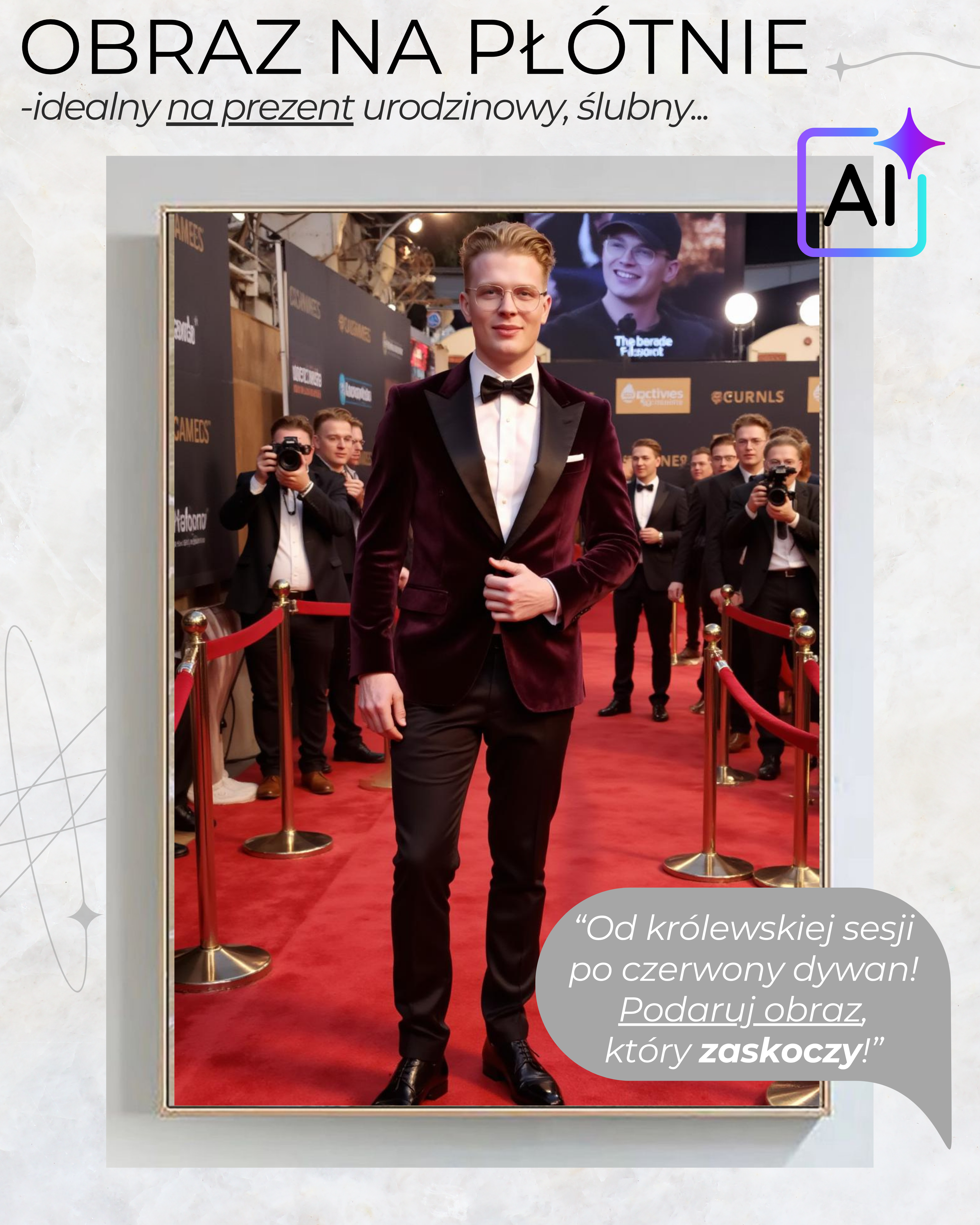 Obraz na płótnie + paczka zdjęć! "CZERWONY DYWAN" - obrazek 3